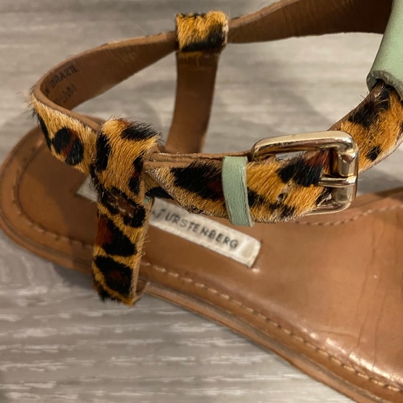 Diane von Furstenberg Dion Demi Wedge Sandals -5.5 - Picture 6 of 6